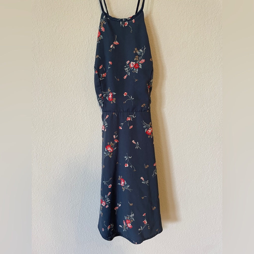 Lulu's Navy Floral Dress